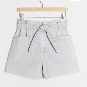 Anthropologie Pilcro Ultra High-Rise Acid Wash Denim Shorts Size 27 Paperbag